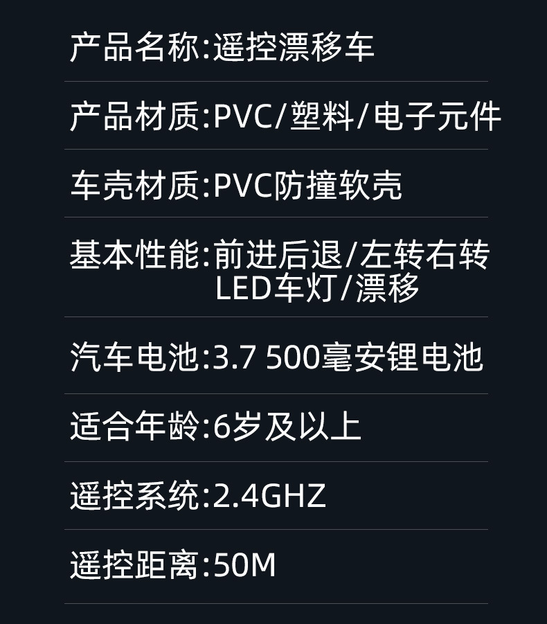 跨境RC高速遥控车灯光漂移四驱竞速赛车911充电模型儿童玩具外贸详情13