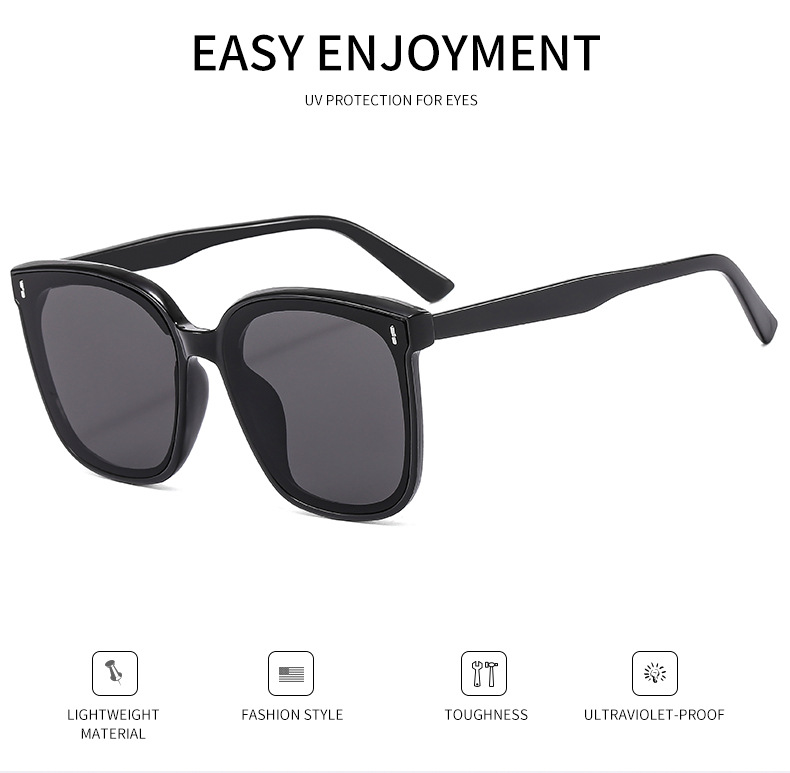 New sunglasses for women, the same large-framed sunglasses as Douyin influencers, Korean style trendy street style, vertical stud glasses for men, 808 pic 3