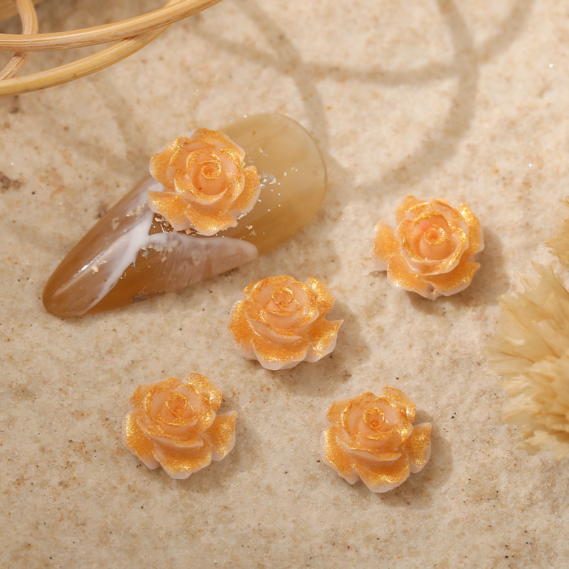 爆款美甲山茶花幻彩金色立体中国风炫彩珍珠漆摩卡小雏菊树脂饰品详情8