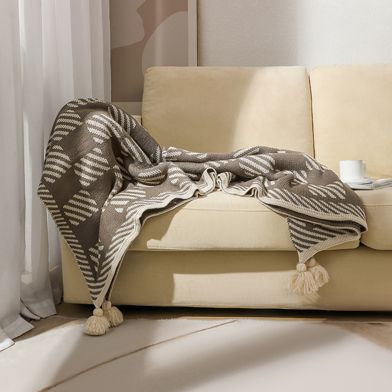 Bohemian windblown hair blanket, bay window blanket, knitted blanket, ethnic wave air conditioning blanket, tassel nap blanket pic 21