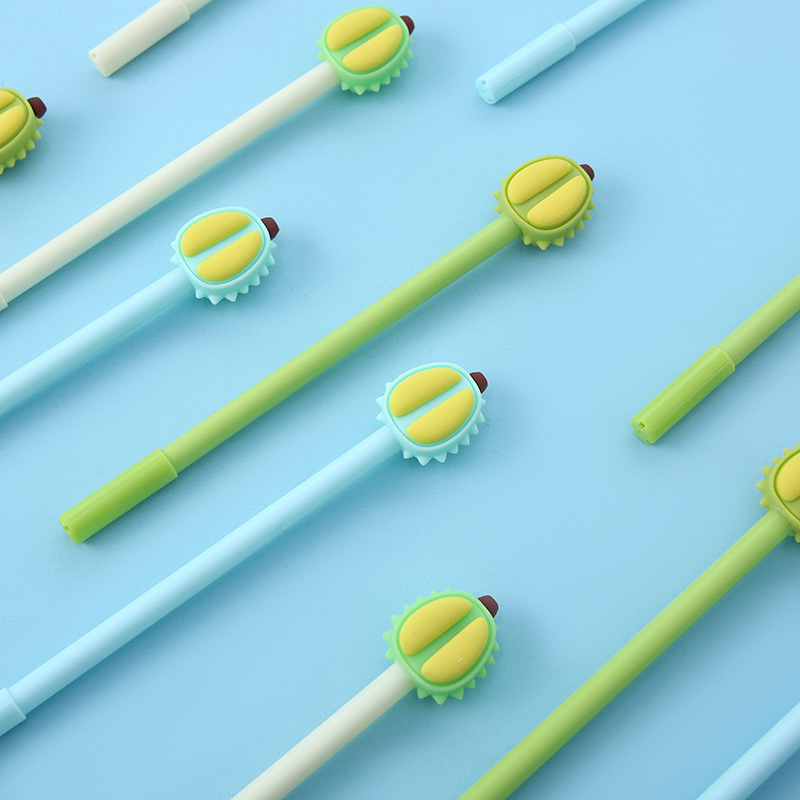 Korean version silicone cartoon gel pens, fruit durian-shaped silicone gel pens, 36 pieces per box wholesale customization pic 4