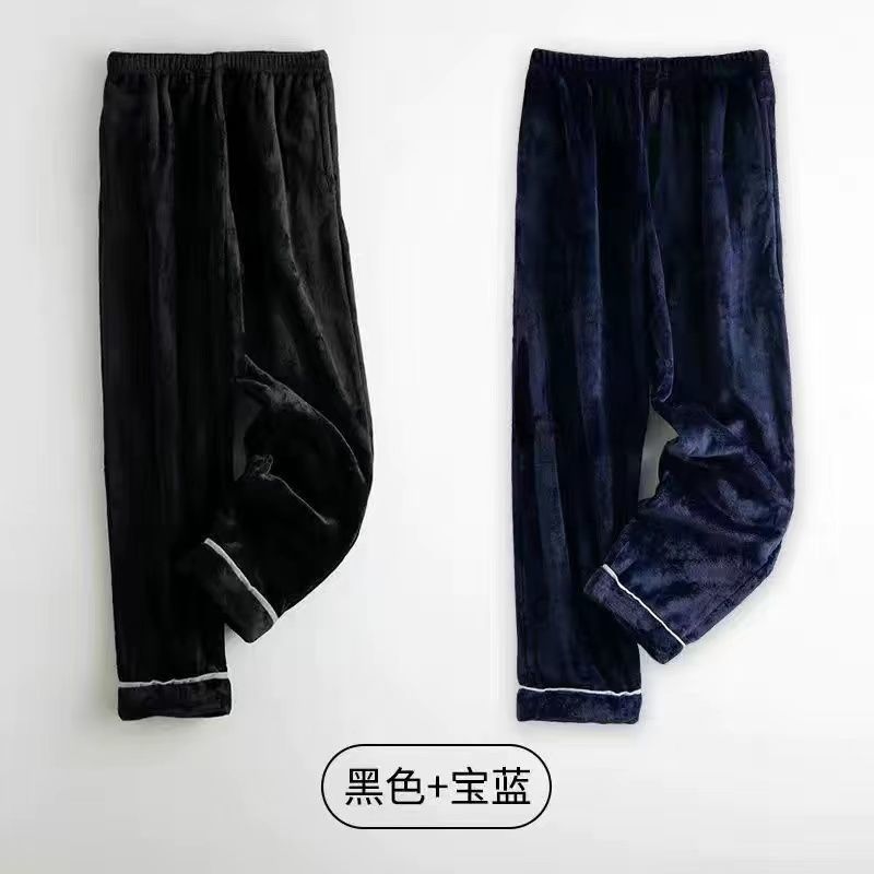 2条装加厚睡裤男法兰绒男士秋冬暖暖裤珊瑚绒大码家居保暖裤外穿详情17