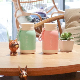 INS网红小麦秸秆直身玻璃水杯双层随手杯带提绳户外旅行杯随手杯详情9