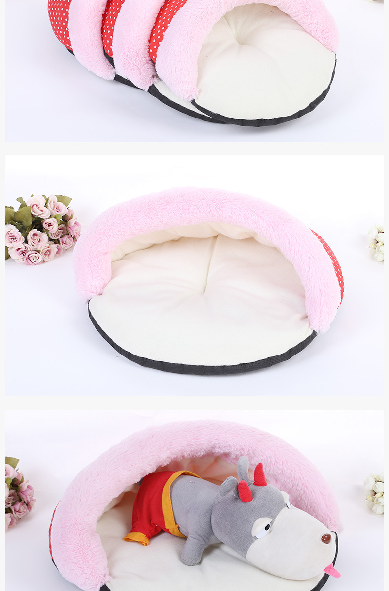Factory direct sales of cute slipper shaped pet bed pads, printed comfortable dog seat pads and pet supplies pic 7