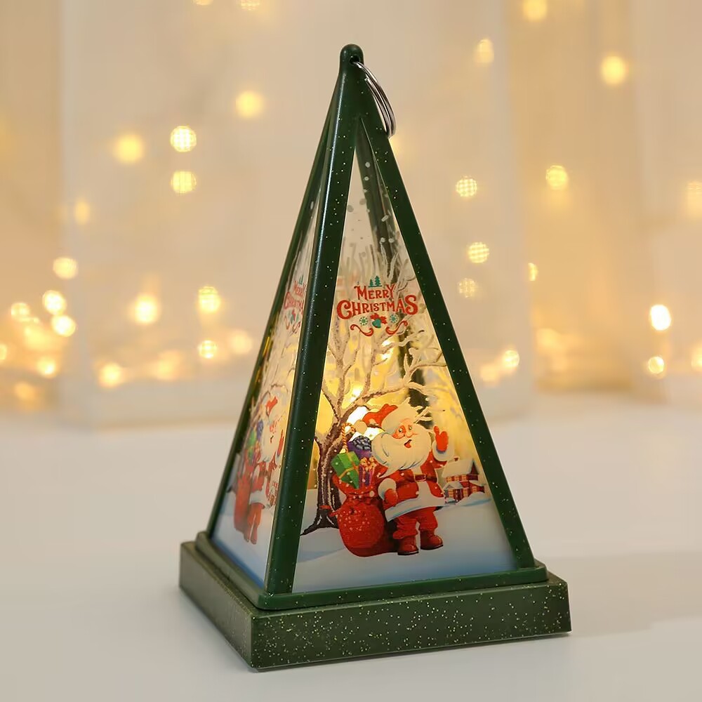 New Christmas decorations: Hand-held triangular wind lamps, night lights, pendants, LED electronic candles, candlestick lights pic 23