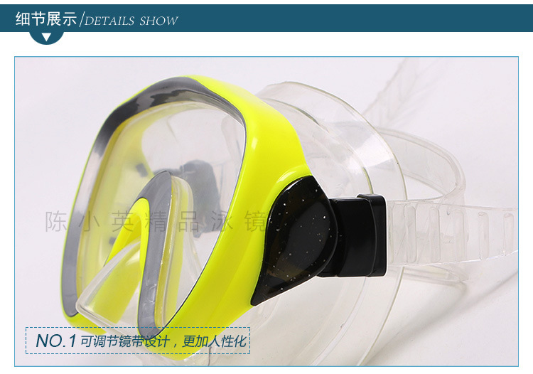 Wholesale of high-end silicone fully-fitted yellow diving goggles, outdoor snorkeling waterproof masks and breathing tubes pic 5