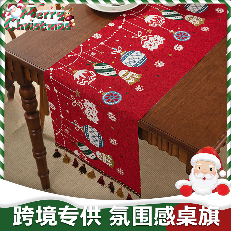 花期 跨境专供北欧简约时尚大方高级感风餐桌布长条布艺边柜盖巾装饰新款桌旗批发代发详情9