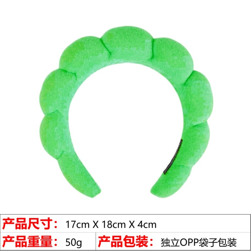 欧美跨境爆款高颅顶发饰女洗脸沐浴云朵海绵发箍化妆卸妆束发头箍详情60