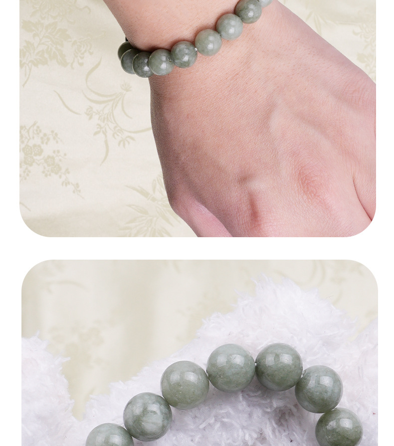 天然翡翠玉石手链女款新疆翡翠玉圆珠玉石手串批发夜市直播货源详情11