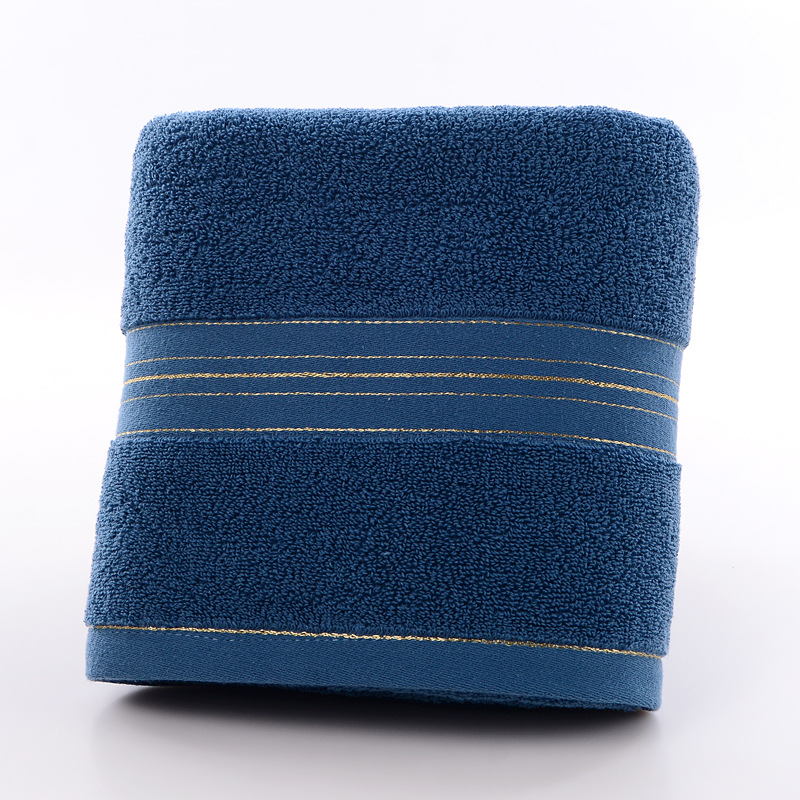 Wholesale thickened 400g cotton bath towels for home use, adult men and women, water-absorbing gold thread broken plain bath towels, can be made with logo pic 10