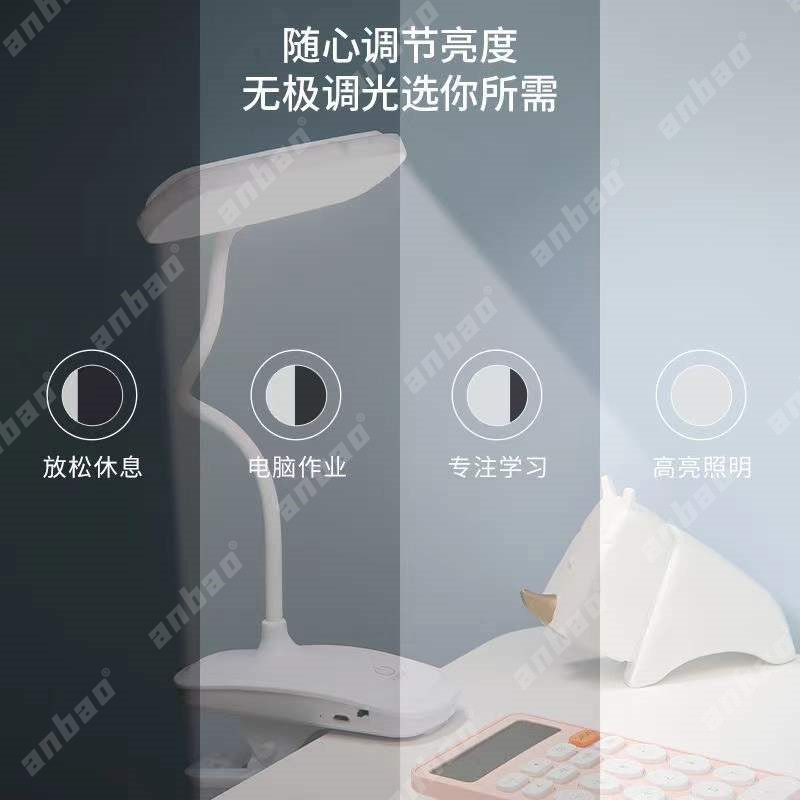 Cross-border led desk lamp clip, three-color light source, eye-protecting, learning, creative usb charging, dormitory desk reading desk lamp pic 4