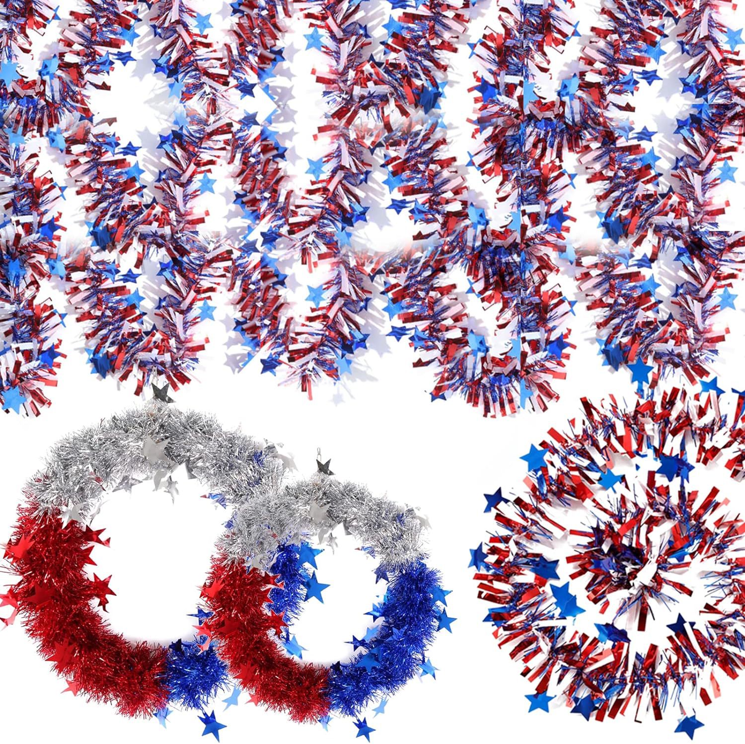 25cm American Independence Day series Christmas colorful stripes, garlands, holiday decorations, pendants, door decorations, encrypted version pic 8