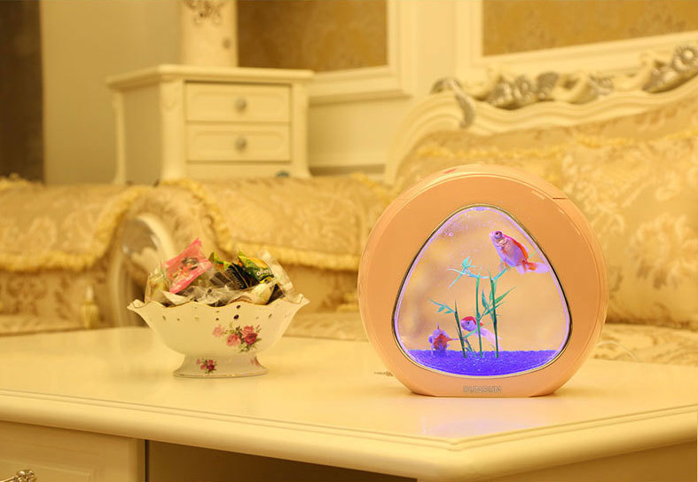 The desk mini aquarium creative desktop LED lighting can filter ecological acrylic fish tank aquarium pic 20