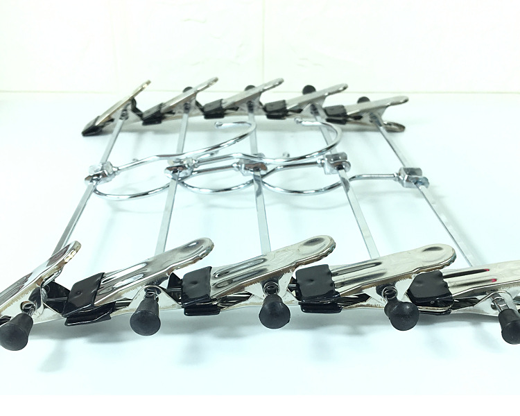 厂家直销创意家居防滑金属浸塑大铁裤夹衣架裤架晾晒衣架衣柜裤夹详情38