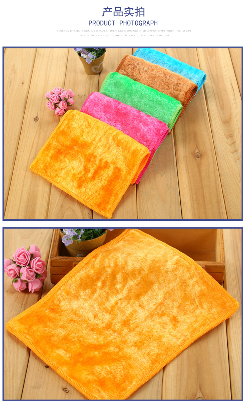 Wholesale of wood fiber absorbent kitchen thickened silk dishwashing cloths with logo printing, oil-free dishwashing cloths for lazy people pic 18