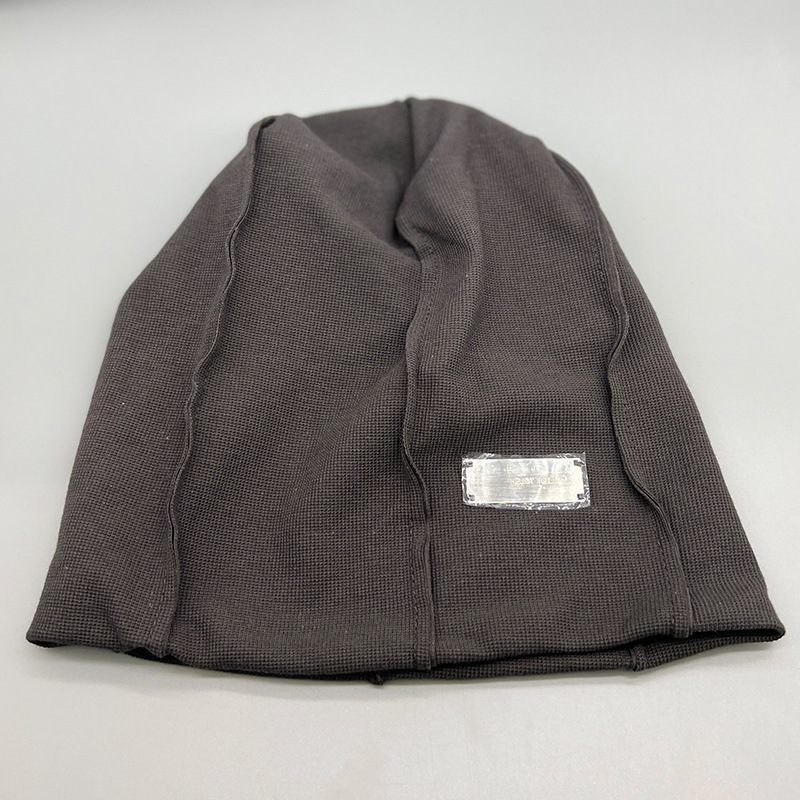 Versión coreana textura pequeña marca de hierro diseño sentido heap heap sombrero de las mujeres primavera otoño empalme gorro perezoso multicolor sombrero frío hombre pic 5