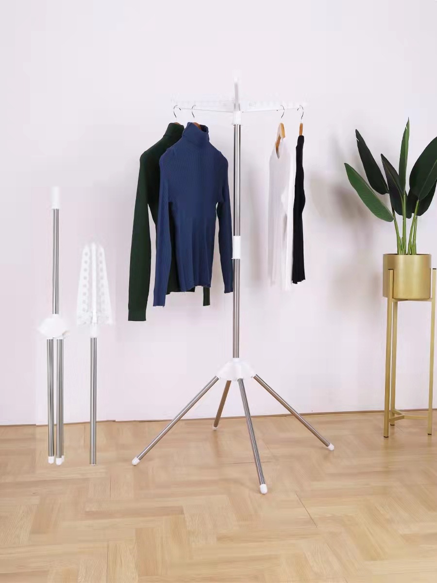2022 New travel clothes rack, rotating and folding clothes drying rack, baby drying rack, infant clothes drying rack, floor-standing towel rack pic 3