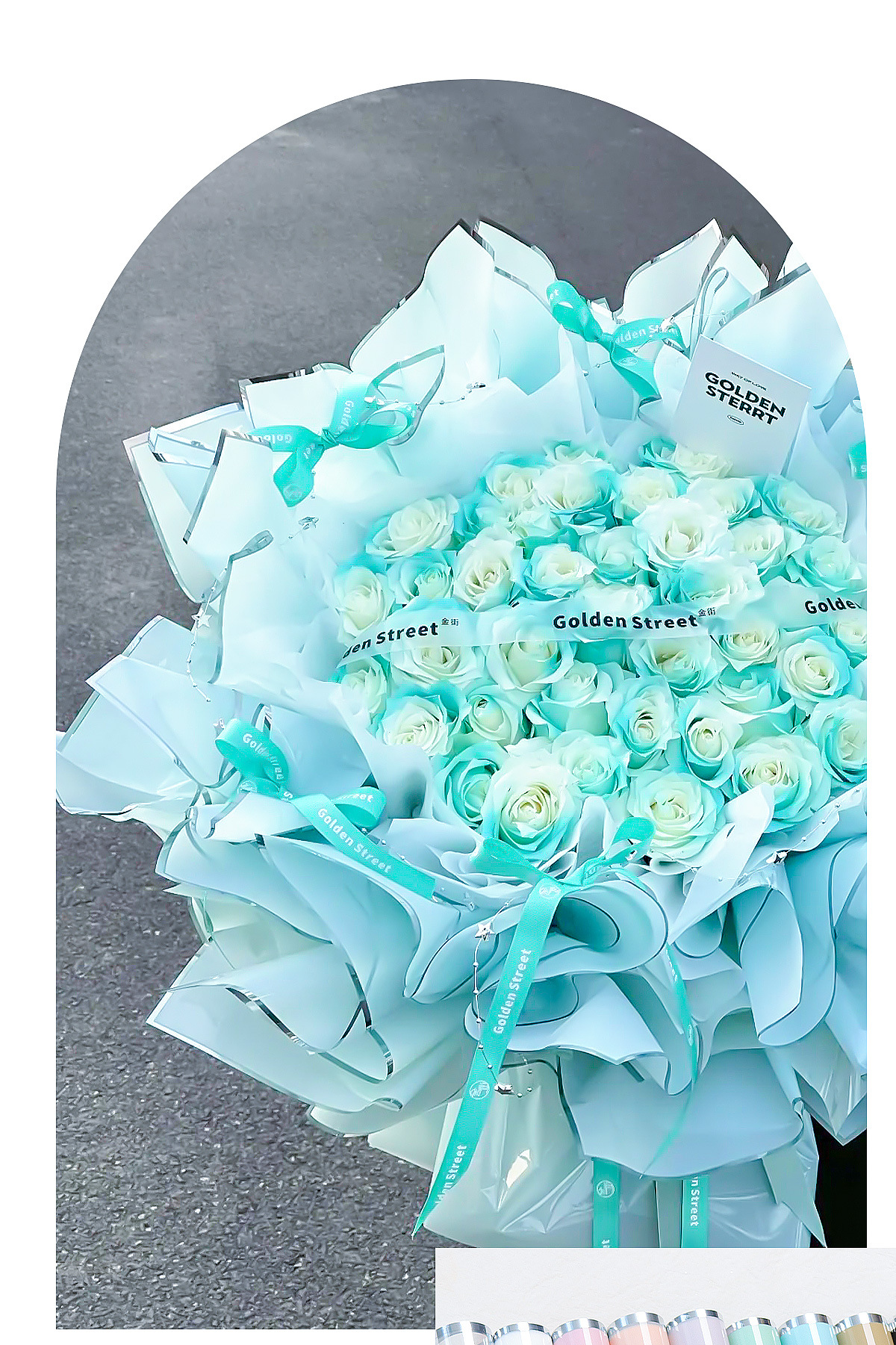 银边半透明银离子雾面纸防水果冻膜花束包装纸花店包花材料资材详情4