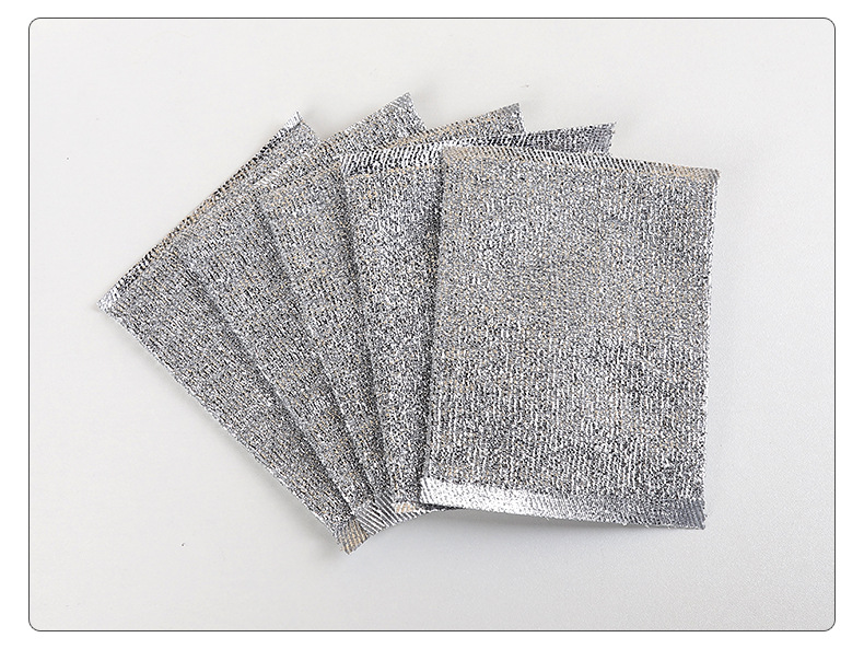 Imitation steel wire non-stick cleaning cloth, dishcloth, double-layer metal wire dishcloth, silver wire cleaning cloth, steel wire scouring cloth pic 9