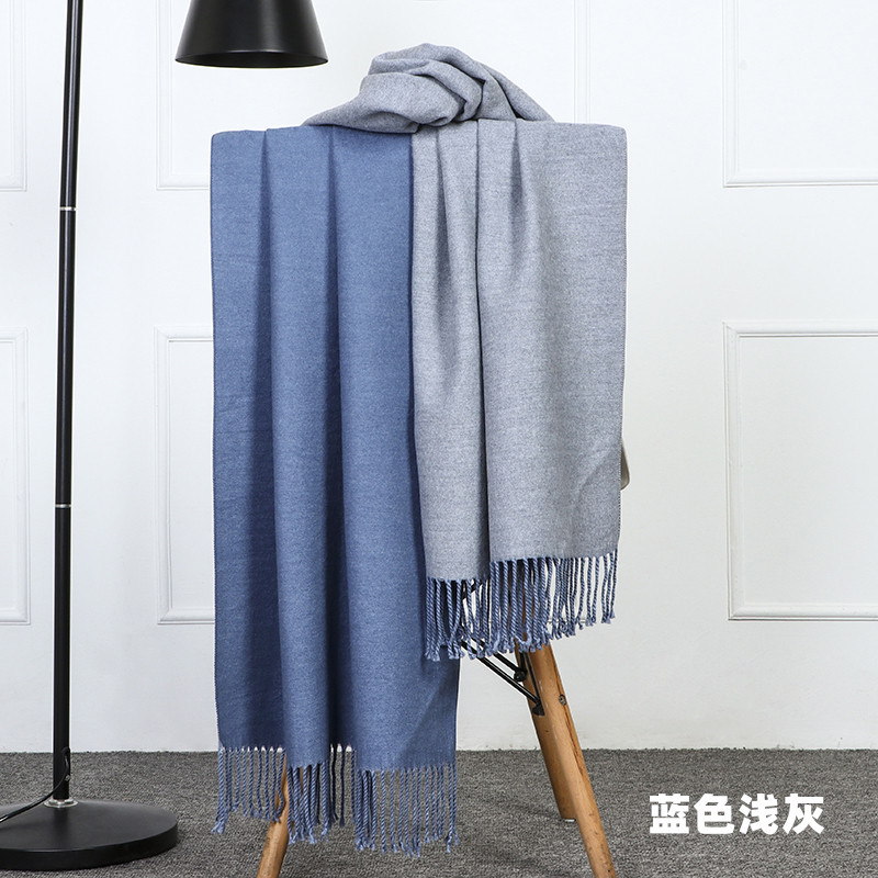 Double-sided scarf for women in autumn and winter 2023, thickened and warm shawl, cashmere scarf for men in winter, wool scarf pic 34