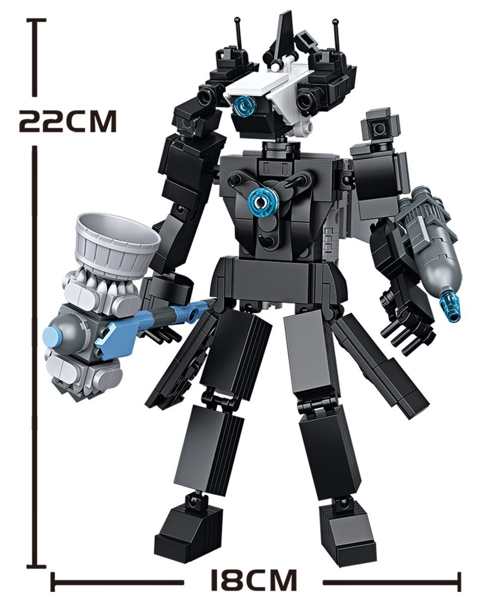 Cross-border compatible lego parodia toilet hombre VS monitor hombre pequeño granular robot puzzle montajes chicos regalos pic 11
