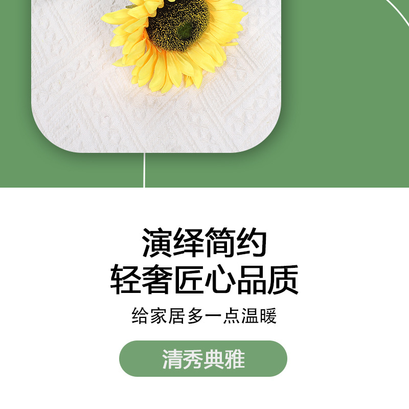 【】 New faux flower single sunflower, retro oil painting sunflower, home living room decoration, suitable for photography pic 6