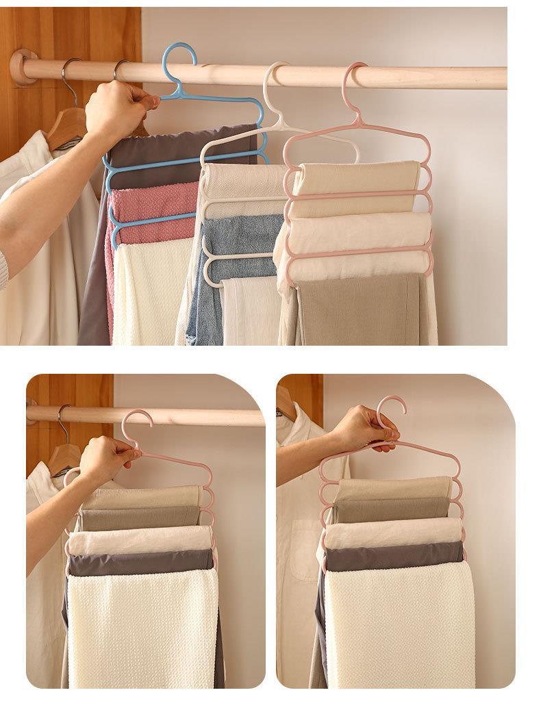 家用晾裤子衣架多功能收纳衣服架衣柜省空间多层裤架防滑衣架批发详情5