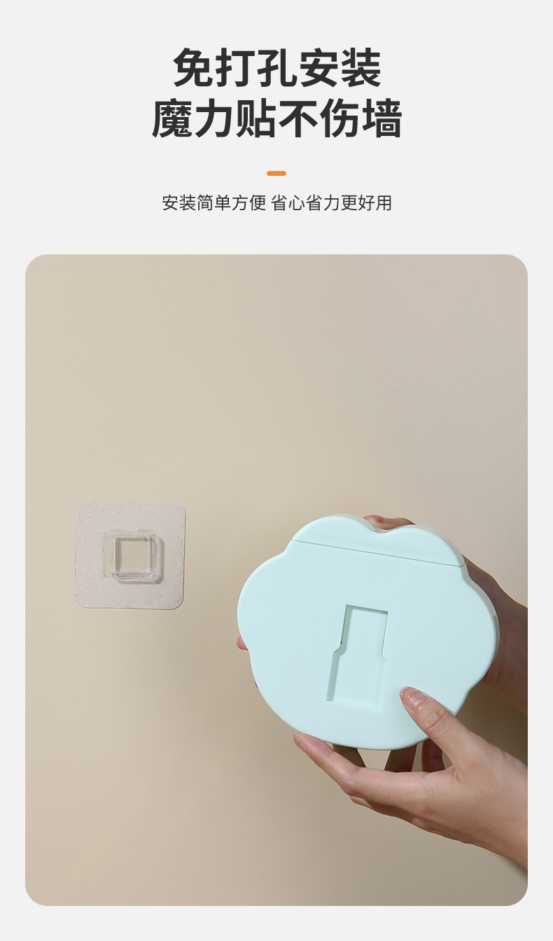 猫爪卡通保鲜膜套收纳盒壁挂式厨房置物架水槽过滤网鞋套整理盒详情14