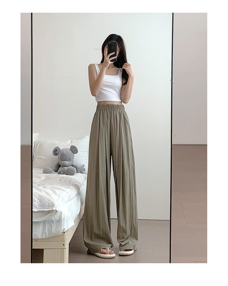 Autumn wide-leg pants for women, spring and autumn pleated laid-back style floor-length pants, casual pants, loose and long pants pic 29