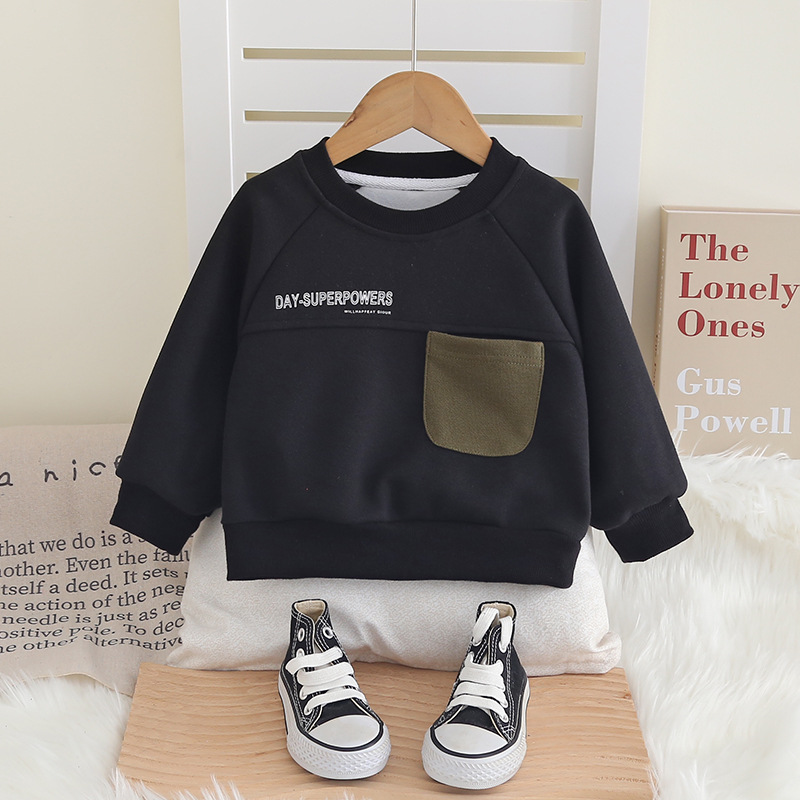 儿童长袖秋季新款圆领纯棉卫衣宽松上衣卡通小童装秋装男婴童外套详情2