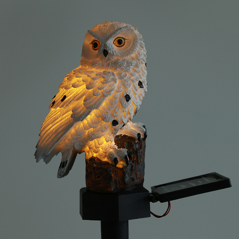 Solar owl lamp, resin garden lamp, outdoor waterproof courtyard landscape decoration, led lawn ground insert lamp pic 2