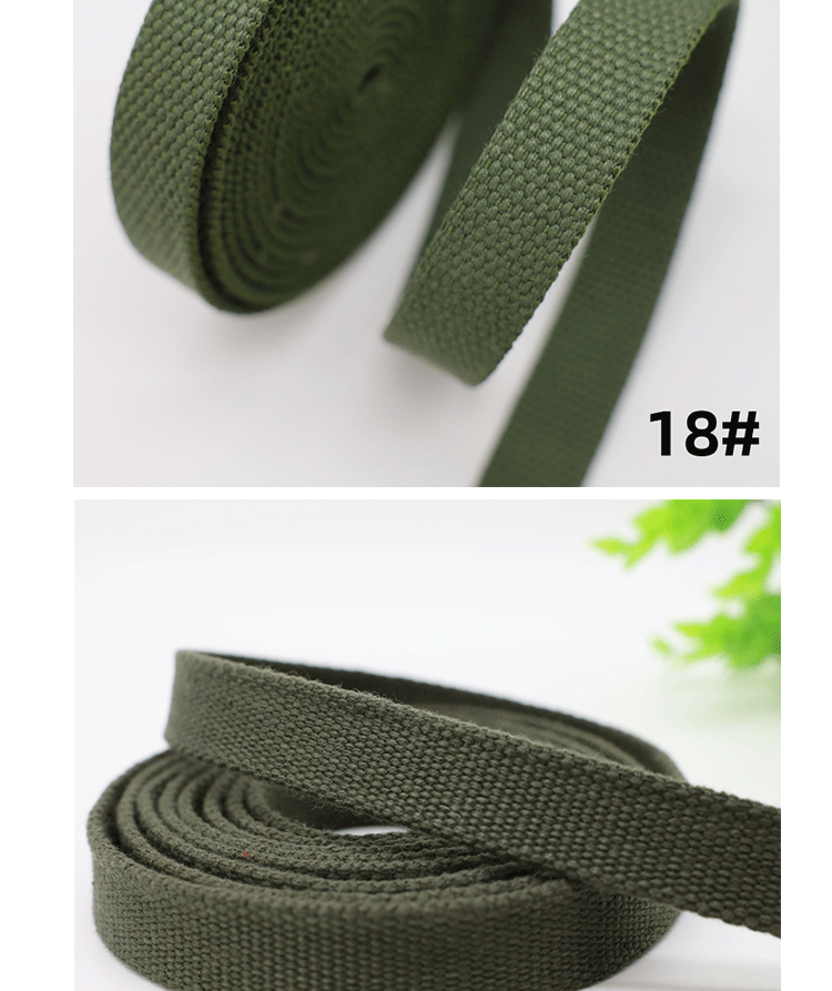 Factory direct supply of 18-20MM wide thickened cotton woven straps, canvas bag straps, hand shoulder straps, waist belts, binding straps and accessories pic 15