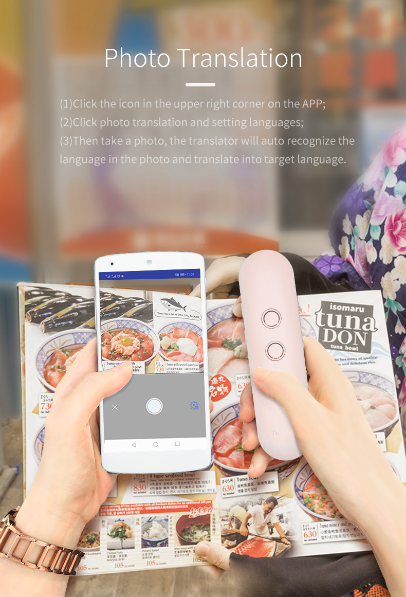 T4 Smart Translation Stick, AI intelligent voice and photo translation machine, supports remote translation in 97 languages for business, office and travel pic 5