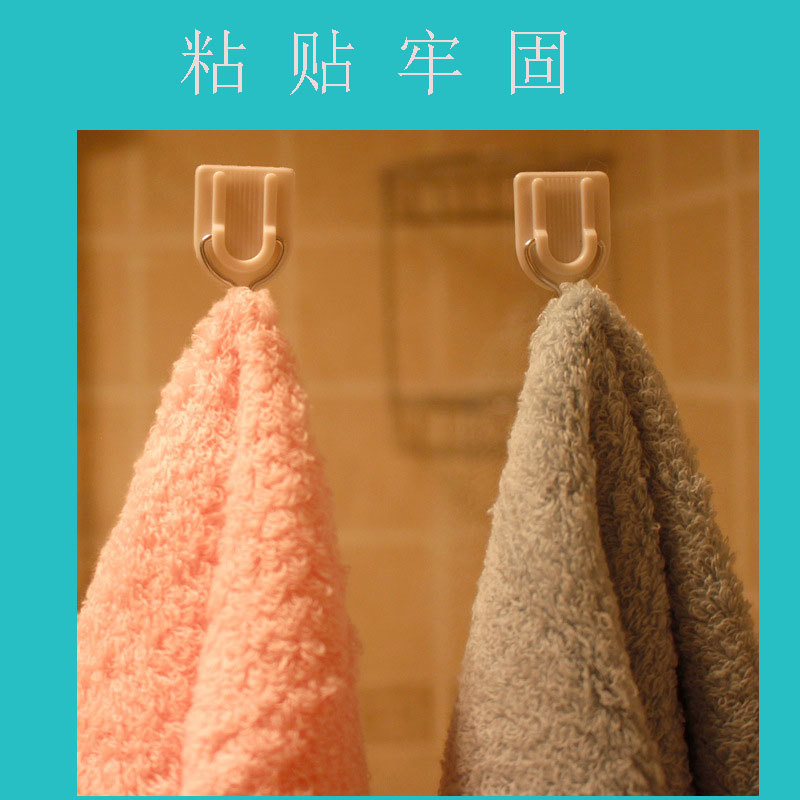 U-shaped coat hooks, door rear coat and hat hooks, kitchen and bathroom non-drilling plastic traceless hooks, wholesale of adhesive hooks pic 1