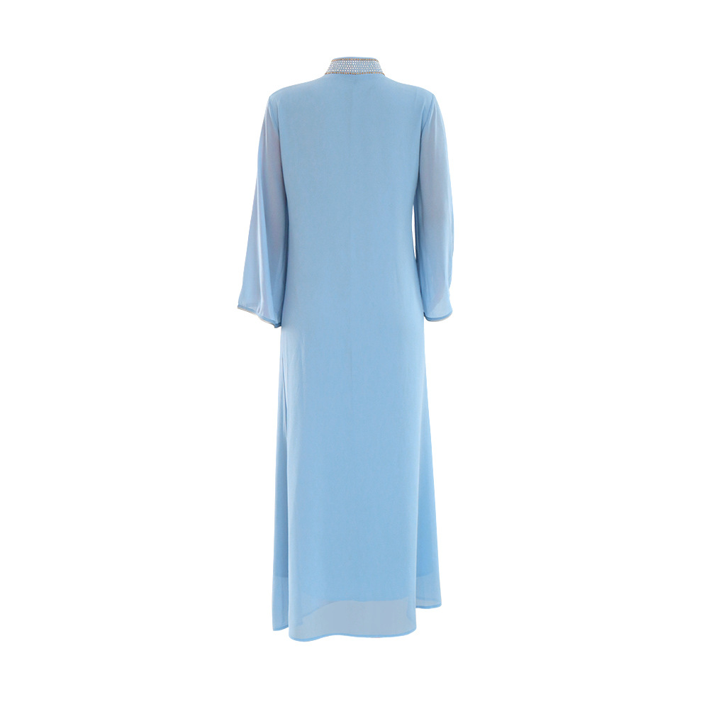 XQY500090 Foreign trade Arab robe, Middle East kaftan fashion Hot diamond belted chiffon dress pic 26