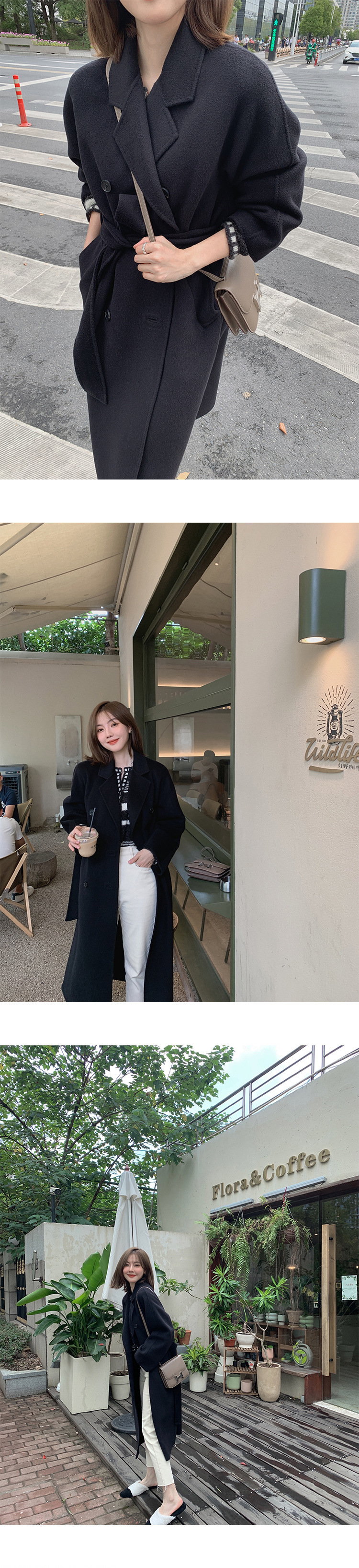 高级感大衣女冬季毛呢外套气质赫本风灰色加厚呢子小香风详情34
