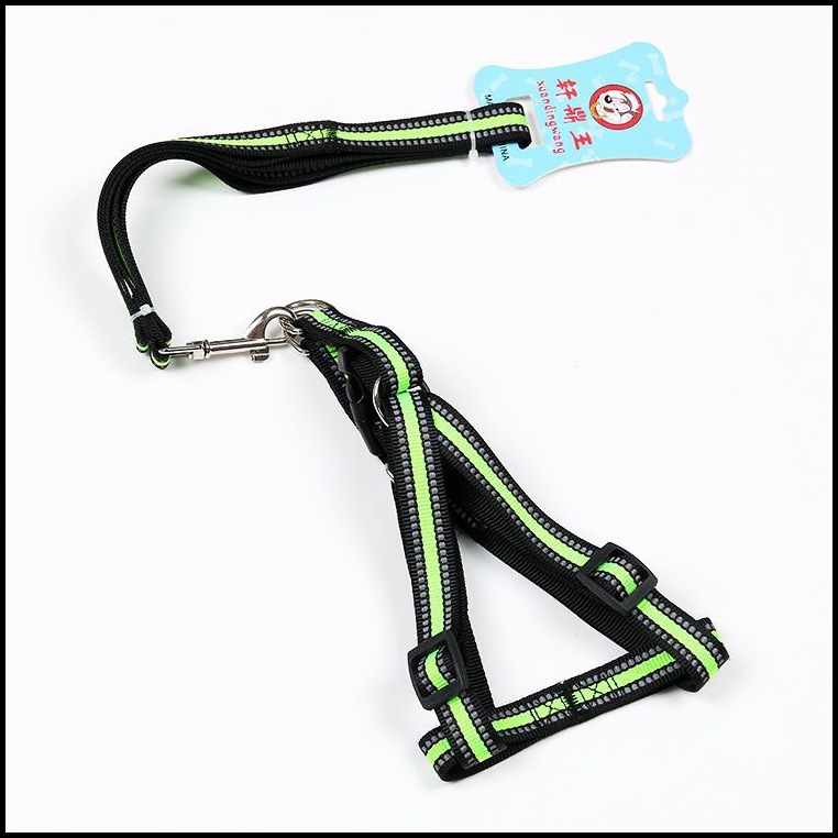 Pet dog leash, double-line reflective silk nylon leash, chest and back strap, small and medium-sized dog walking leash, dog chain, collar pic 7