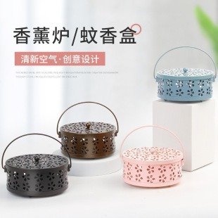 Wholesale of mosquito incense boxes, creative mosquito incense burners, mosquito incense stands, ironwork fireproof covers, household indoor aroma diffusers, mosquito incense trays pic 1