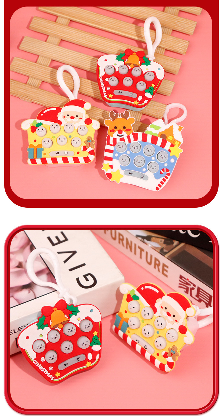 圣诞打地鼠万圣节掌上游戏机儿童速推机解压益智玩具钥匙扣挂件槐兴4455详情10