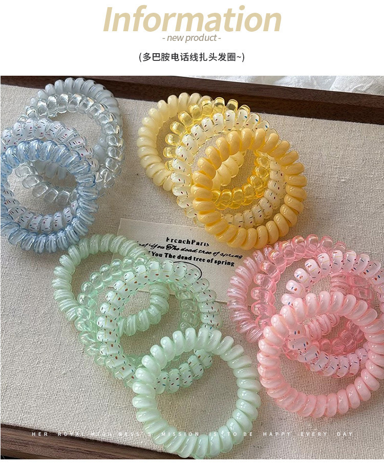 High-quality Korean-style grape coconut polka dot hair bands, fresh and versatile hair ties, hair lanyards, hair accessories, headwear, rubber bands and phone rings pic 2