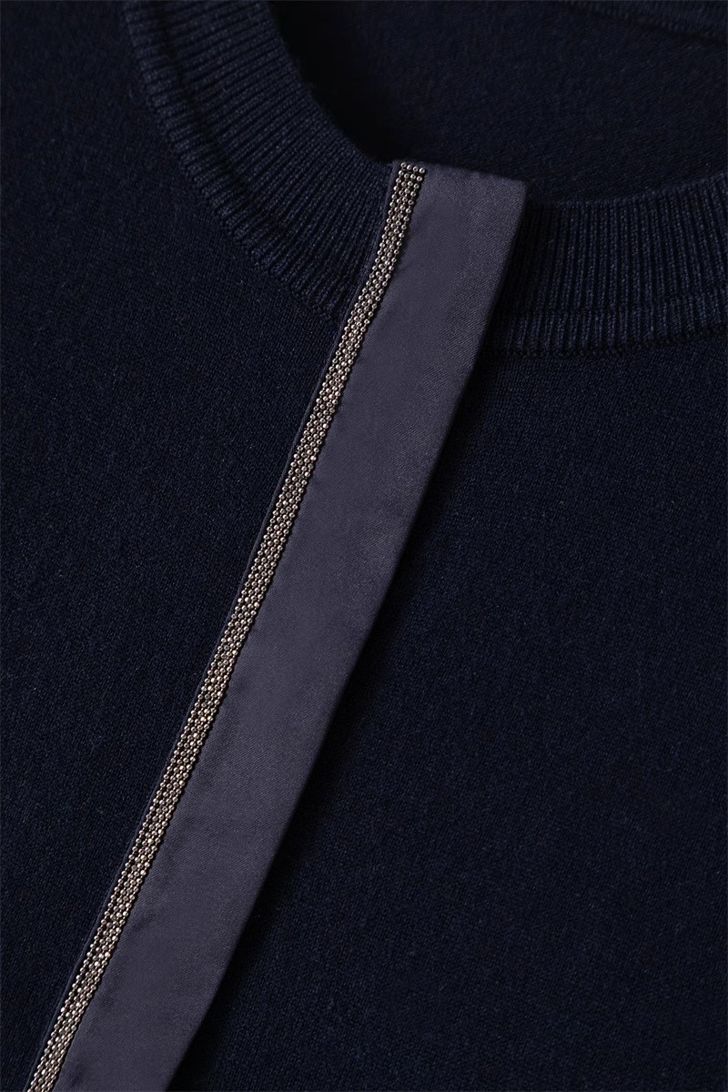 【 Fine-spun Wool 】 Beaded chain simple and intellectual patchwork long-sleeved thin wool knitted cardigan 24 early Autumn new style pic 14