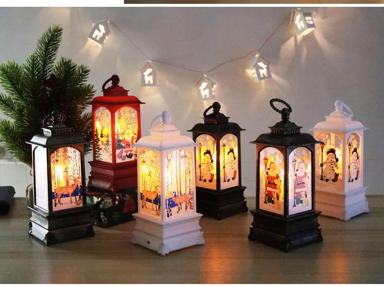 Christmas wind lanterns, candlestick lights, night lights, old man snowman decorations, night lights, table ornaments, Christmas decorations pic 13