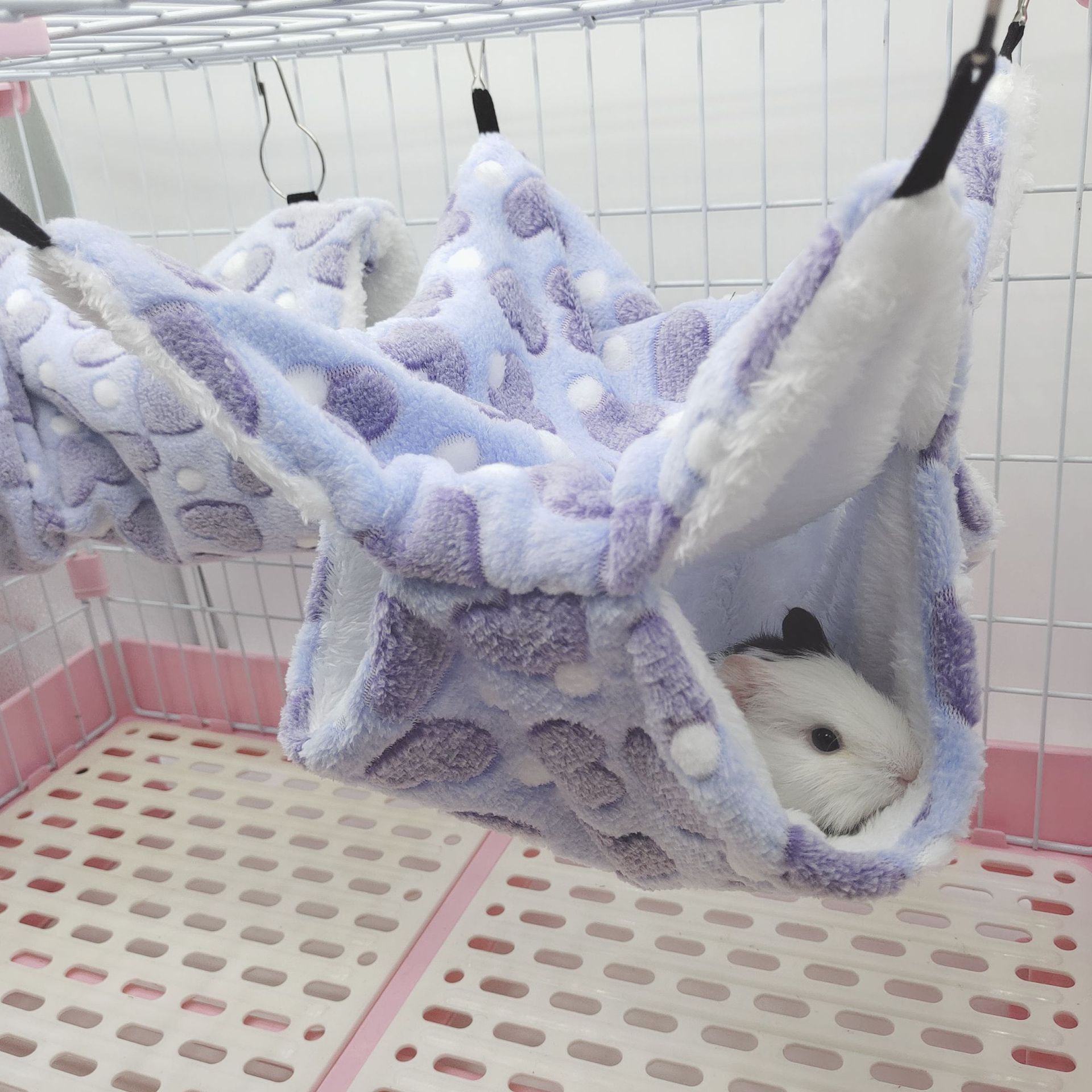 蜜袋鼯保暖双层夹层吊床小宠吊床悬挂式松鼠睡袋宠物用品仓鼠吊床详情2