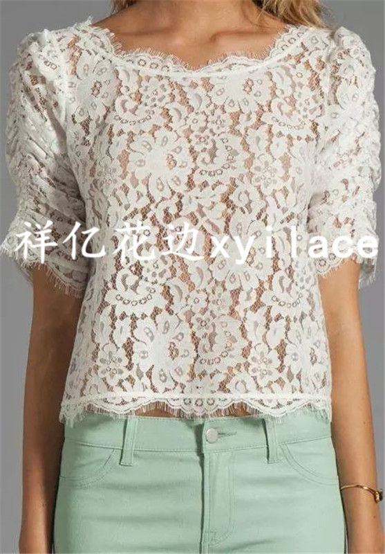 Factory direct sales of eyelash lace fabric and clothing accessories in stock. New lace styles available pic 14