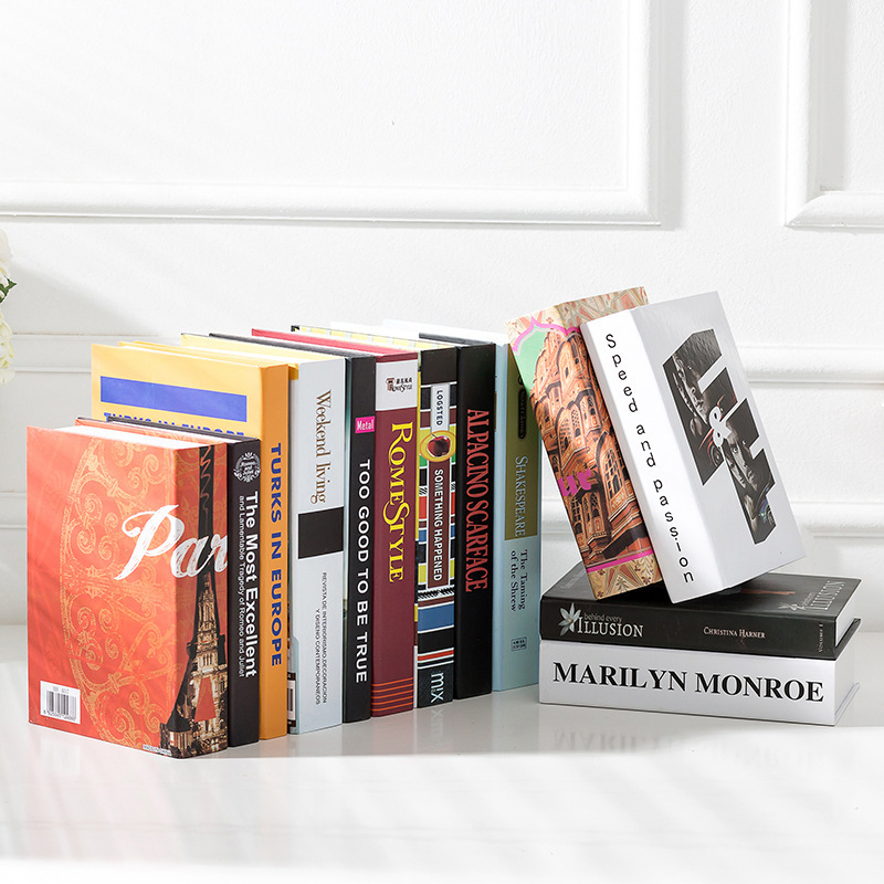 Fake books, imitation books, decorative items for coffee shops, study rooms, soft furnishings, English modern and simple props, books pic 4