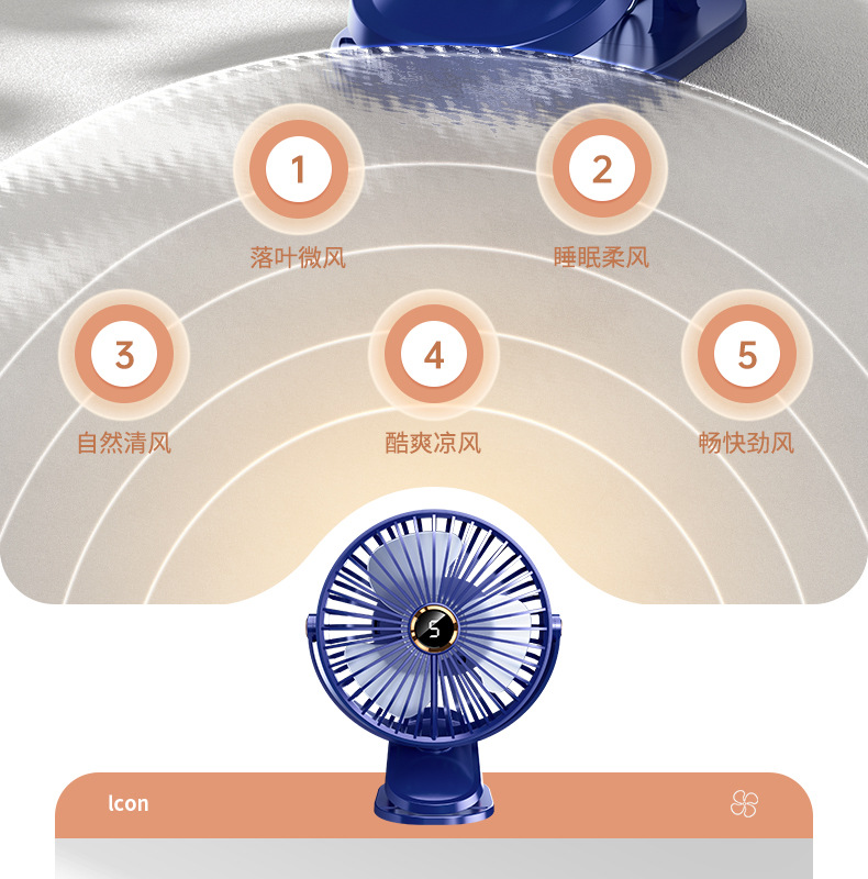 2024新款usb风扇充电款长续航桌面学生宿舍办公室夹子小风扇批发详情12