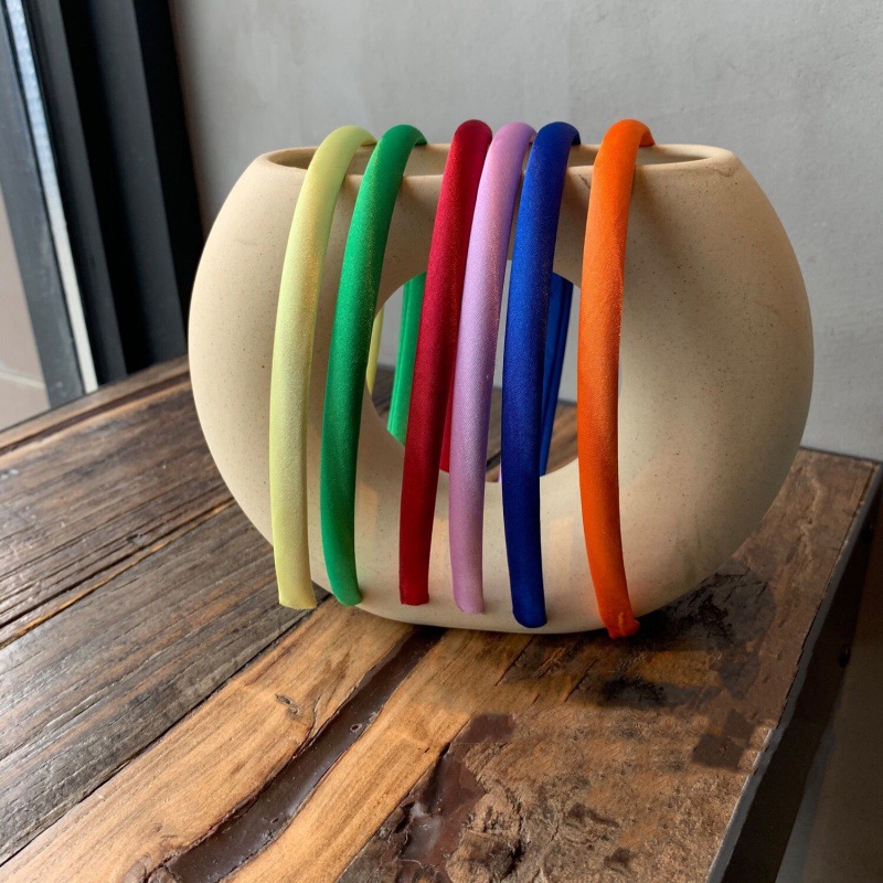 Ins Korean mini candy-colored, fresh and delicate satin hair band, versatile and the same jelly color headband hair accessory as the Internet celebrity pic 2