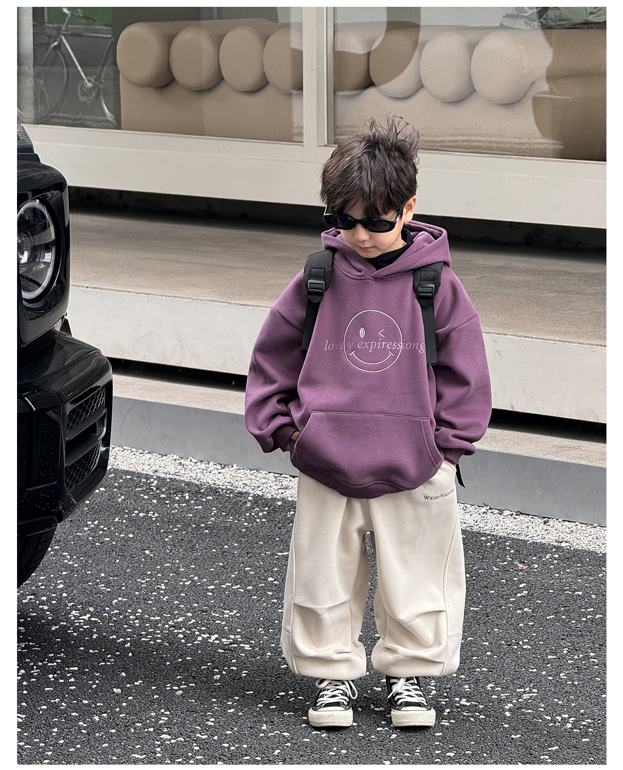 童酷2024儿童冬款湖州织里童装韩版宝宝上衣笑脸刺绣连帽男童卫衣详情16