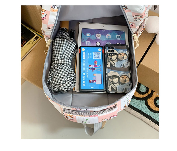 简约校园休闲背包2023韩版大容量休闲双肩包日系个性涂鸦学生书包详情30