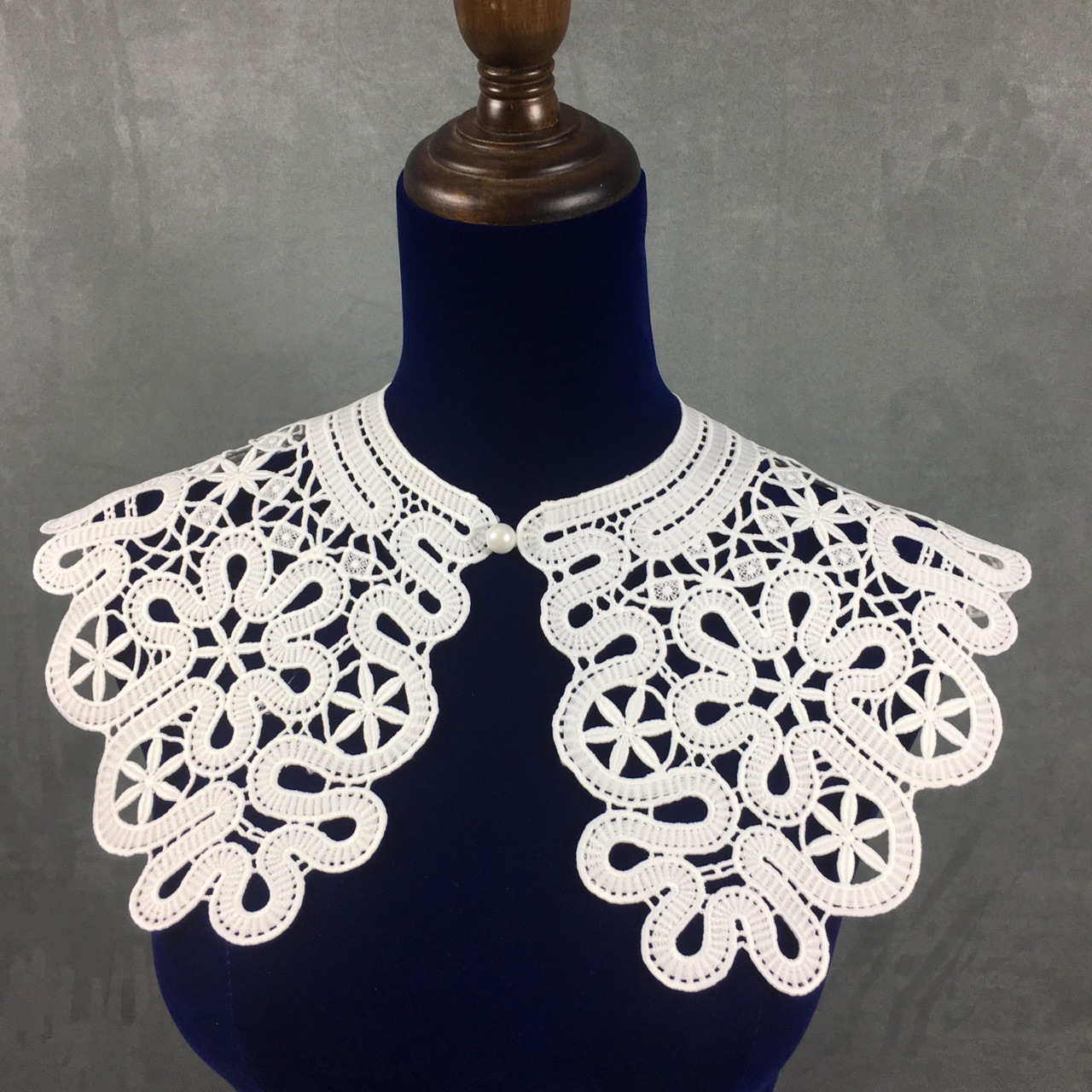 春秋厚棉重工水溶镂空花朵披肩项链女衬衫假领子立领衬衫假衣领详情11